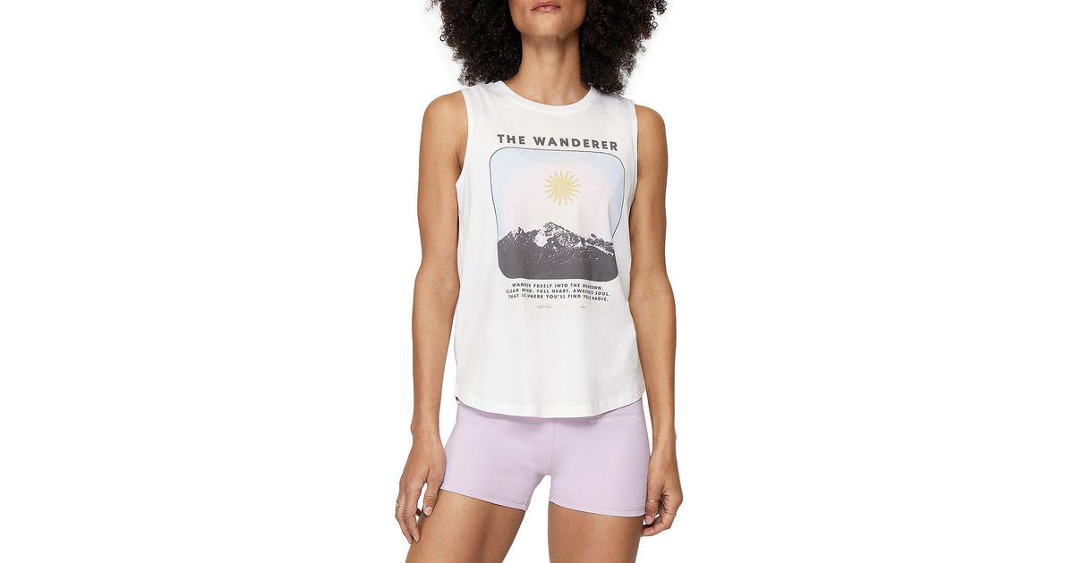 Spiritual Gangster The Wanderer Crewneck Muscle Tank Top in White