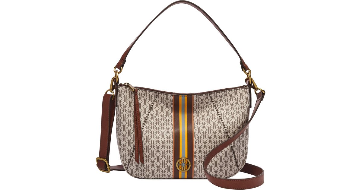 Fossil Skylar Printed Pvc Crossbody in Brown | Lyst