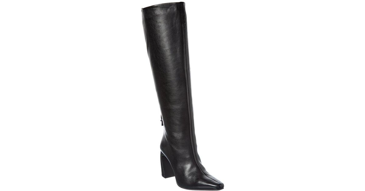 Free People Date Night Tall Leather Boot in Black | Lyst