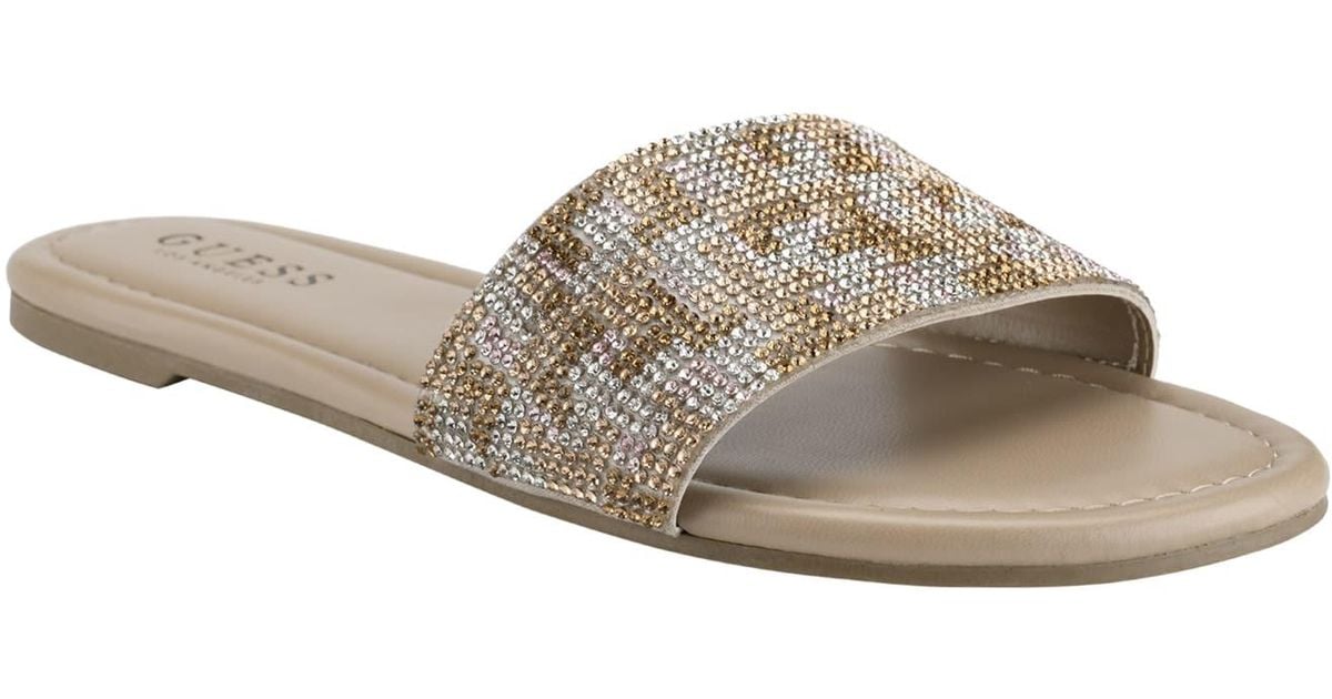 Guess rhinestone deals slides