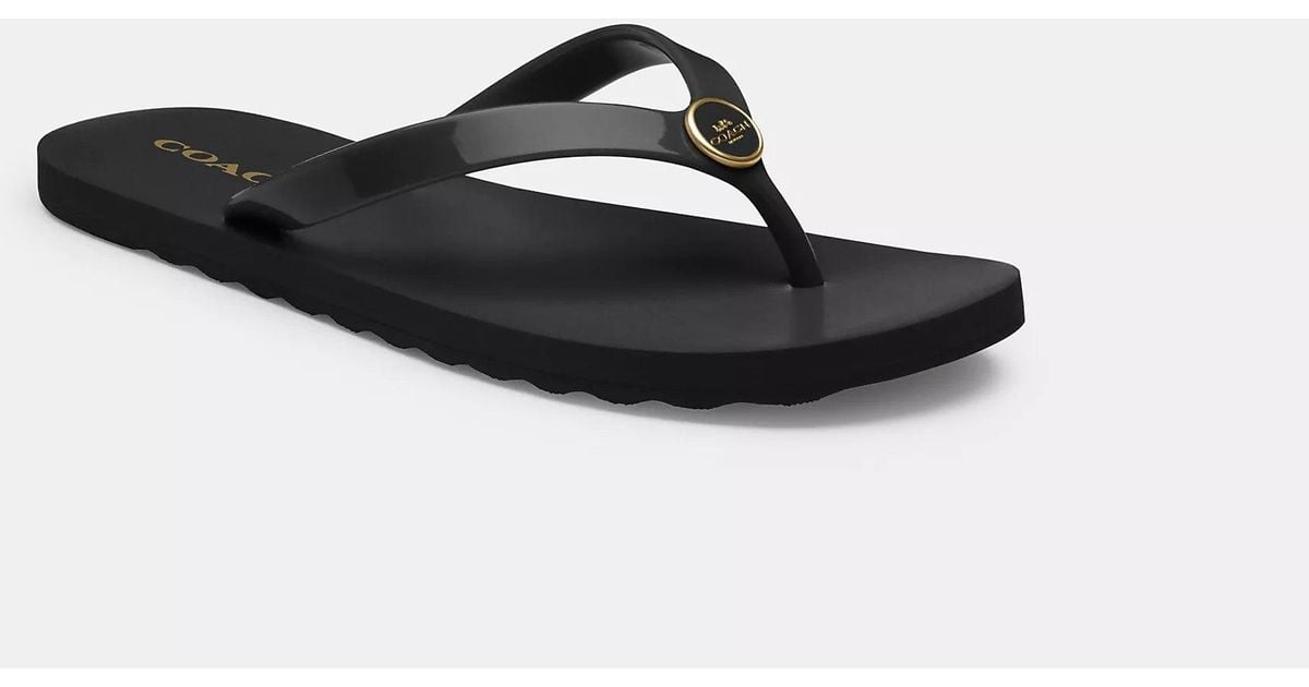 COACH Zayn Flip Flop in Black | Lyst