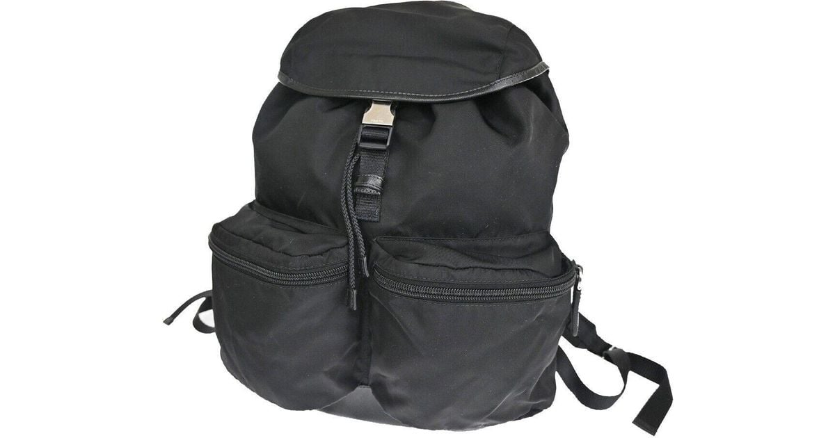 Prada Synthetic Backpack Bag (pre-owned) in Black | Lyst