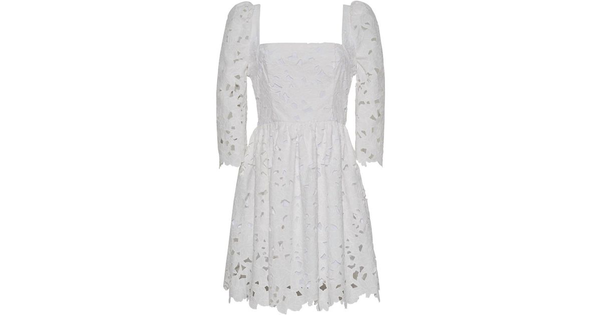 white eyelet spaghetti strap dress