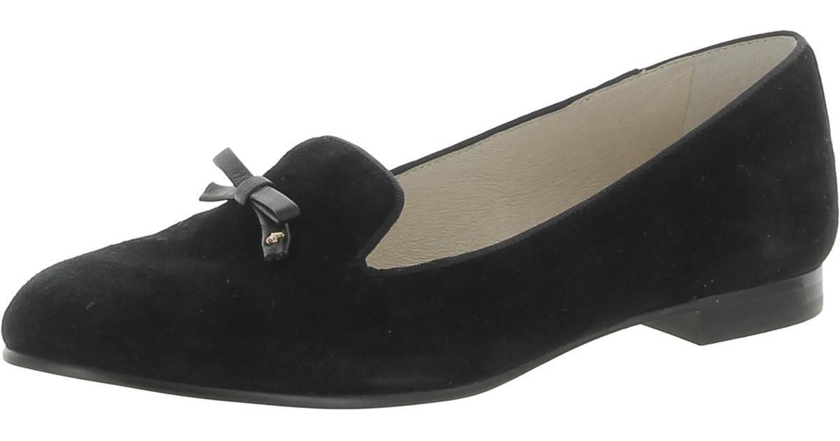 Louise Et Cie Anniston Suede Bow Loafers in Black | Lyst