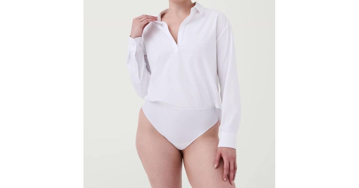 Spanx The Blouse Bodysuit In Classic White