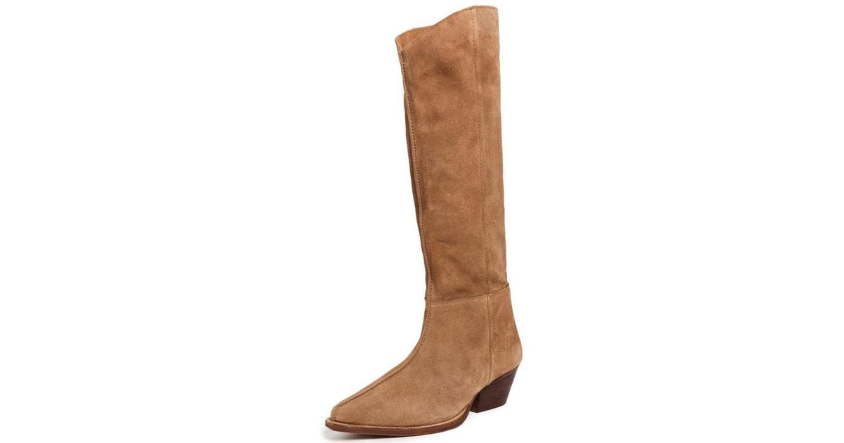 Free People Sway Low Slouch Boots 2.0 Western, Tan in Brown | Lyst