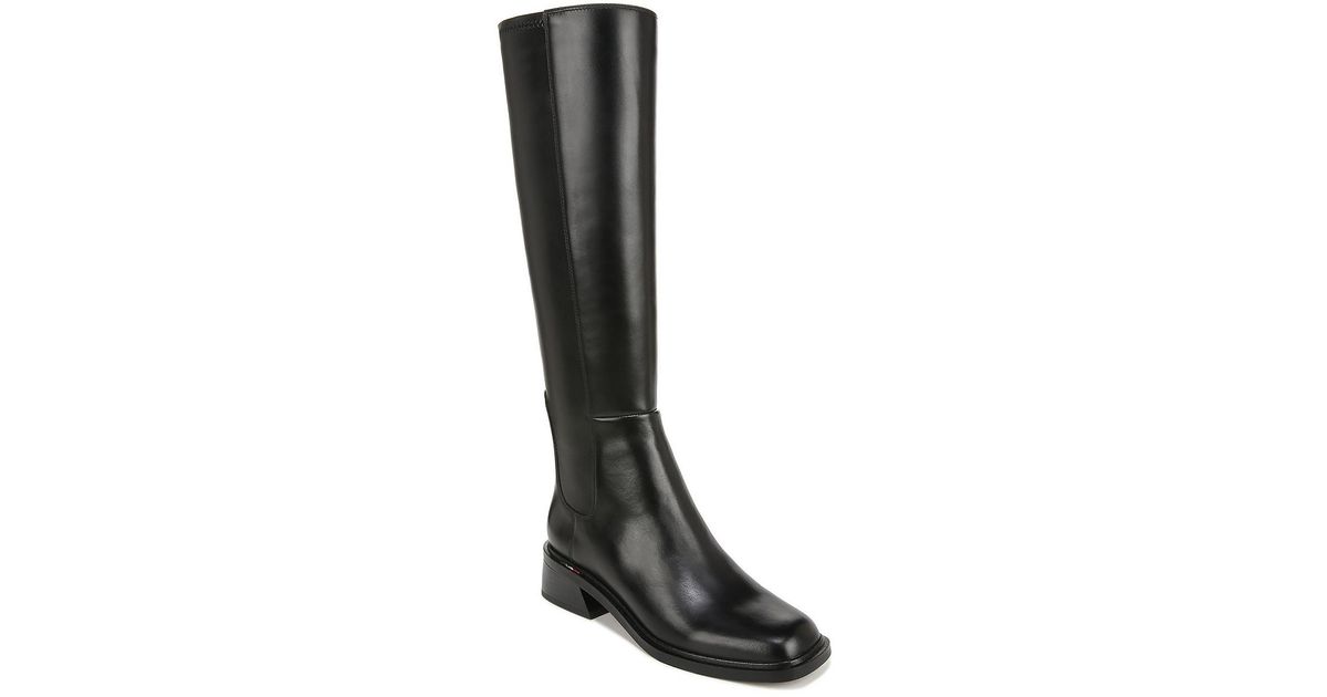 Franco Sarto Giselle Leather Wide Calf Knee-high Boots in Black | Lyst