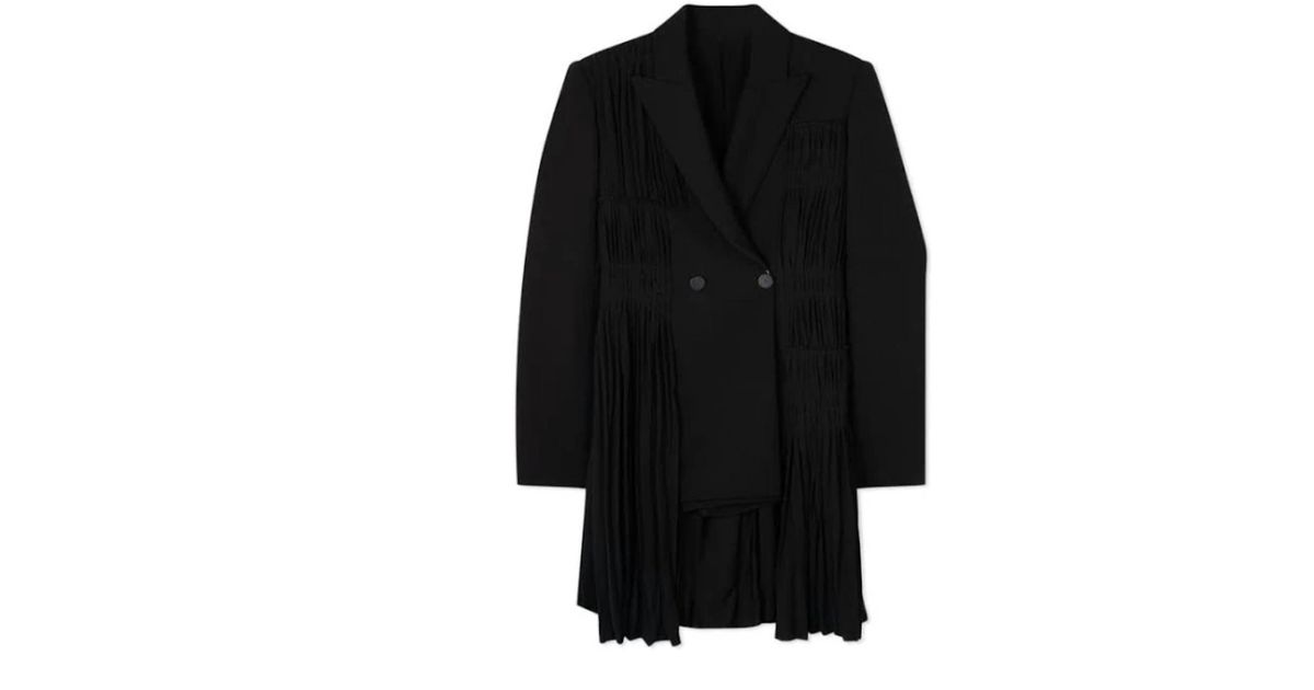 Jonathan Simkhai Lizzie Sartorial Pleated Jacket in Black | Lyst