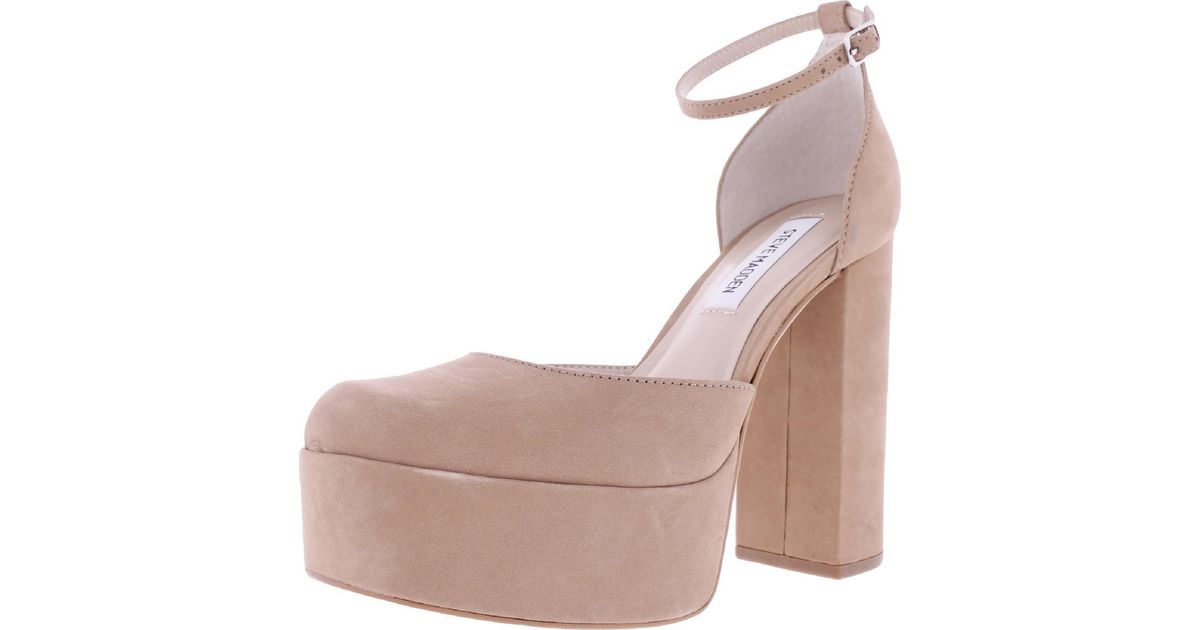 Steve Madden Women's Agata Pump - Classic Block Heel Pumps With Ankle Strap