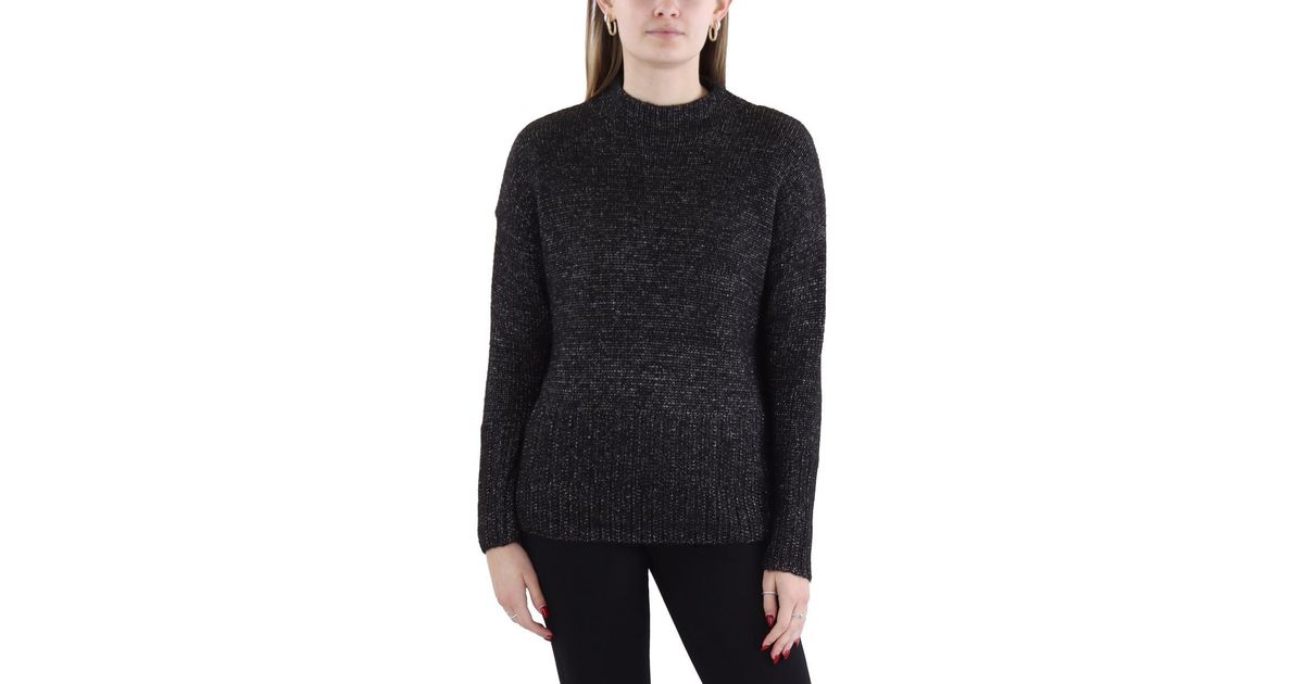 Pull Col Roulé Mock Métallisé Gris August Silk - Taille S En Soie Mélangée