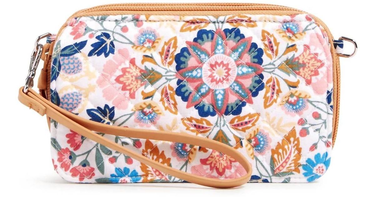 Vera Bradley Rfid All In One Crossbody Bag In Enchanted Mandala in Blue