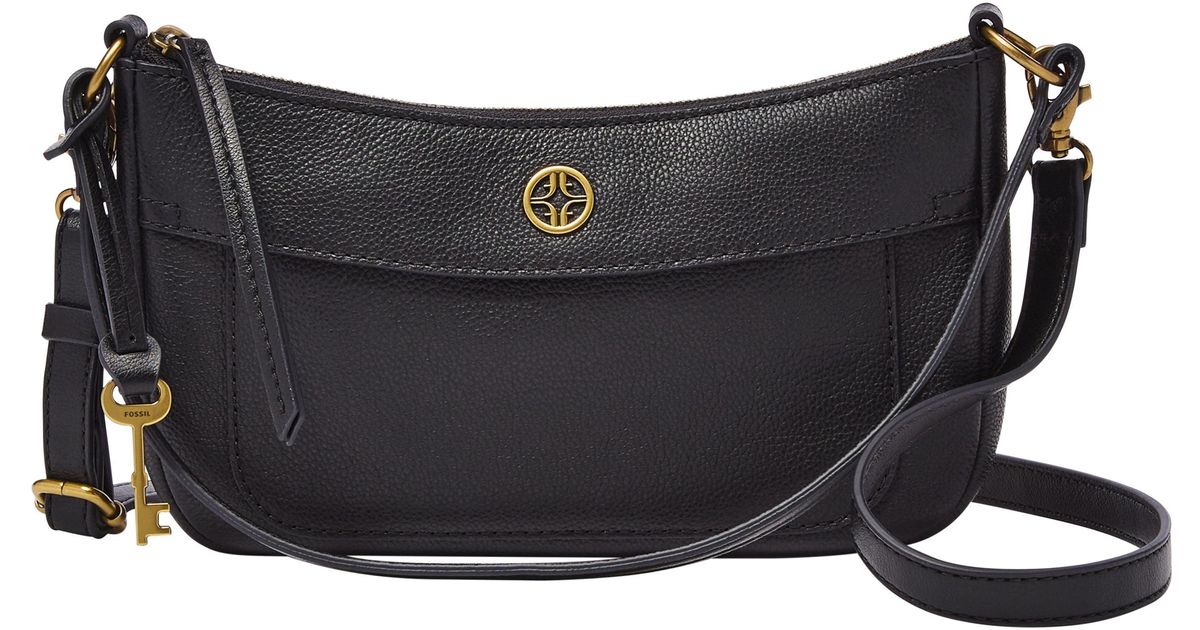 Fossil Skylar Eco Leather Mini Baguette in Black Lyst