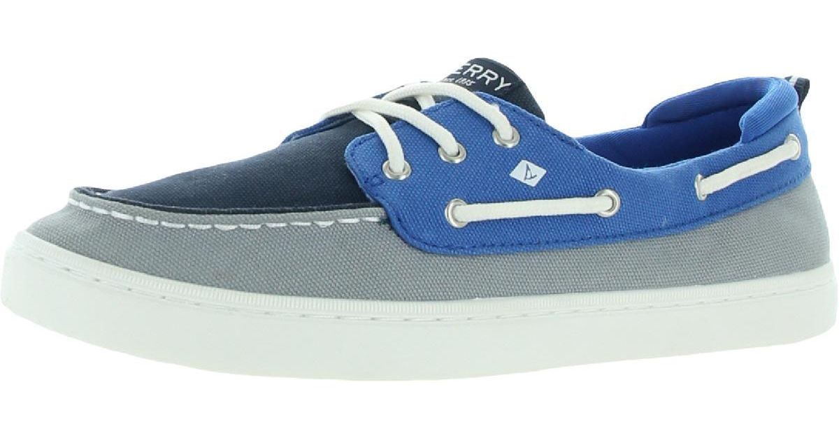 Sperry TopSider Canvas Casual Boat Shoes in Blue for Men Lyst