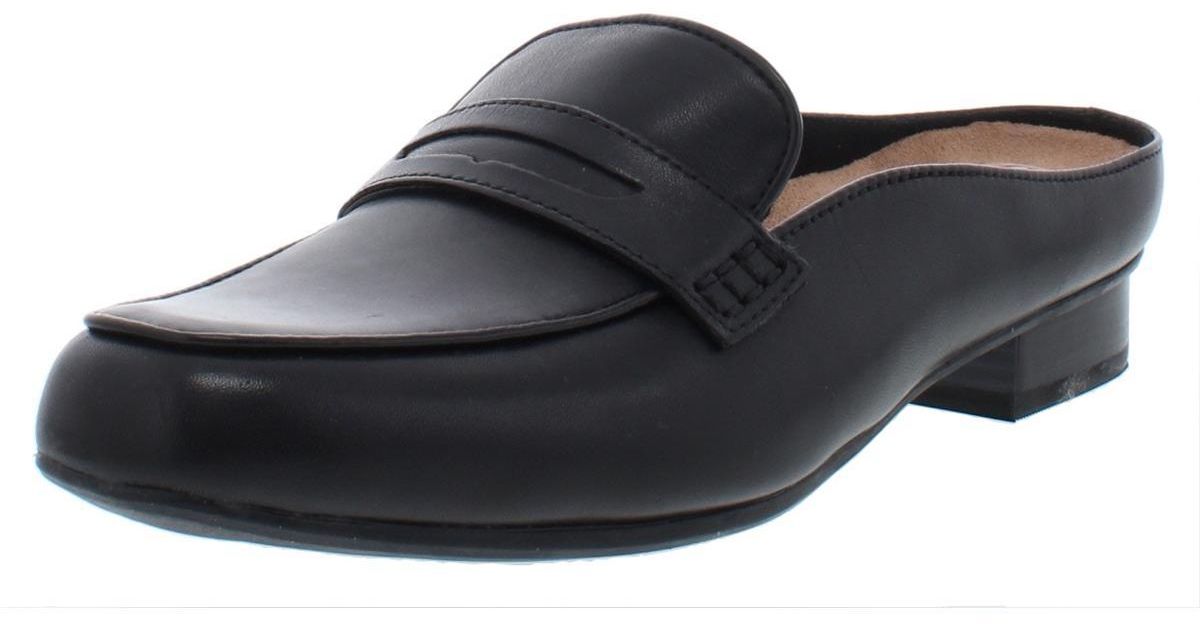 Clarks Keesha Donna Leather Slip On Mules in Black Lyst