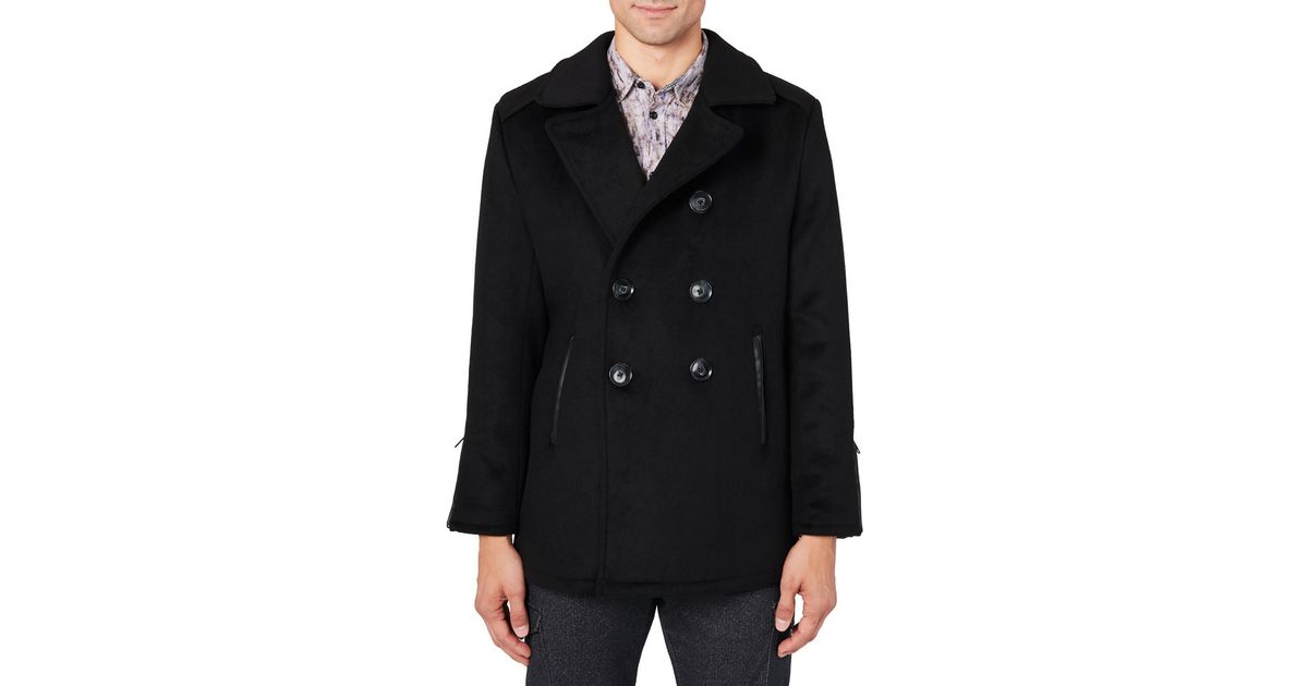 Brooklyn Brigade Wool Short Pea Coat in Black for Men Lyst