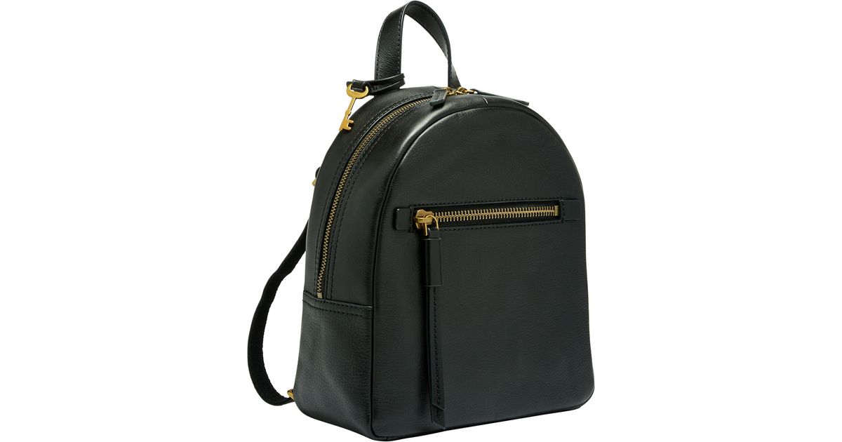 Fossil Megan Litehide Leather Small Backpack in Black | Lyst