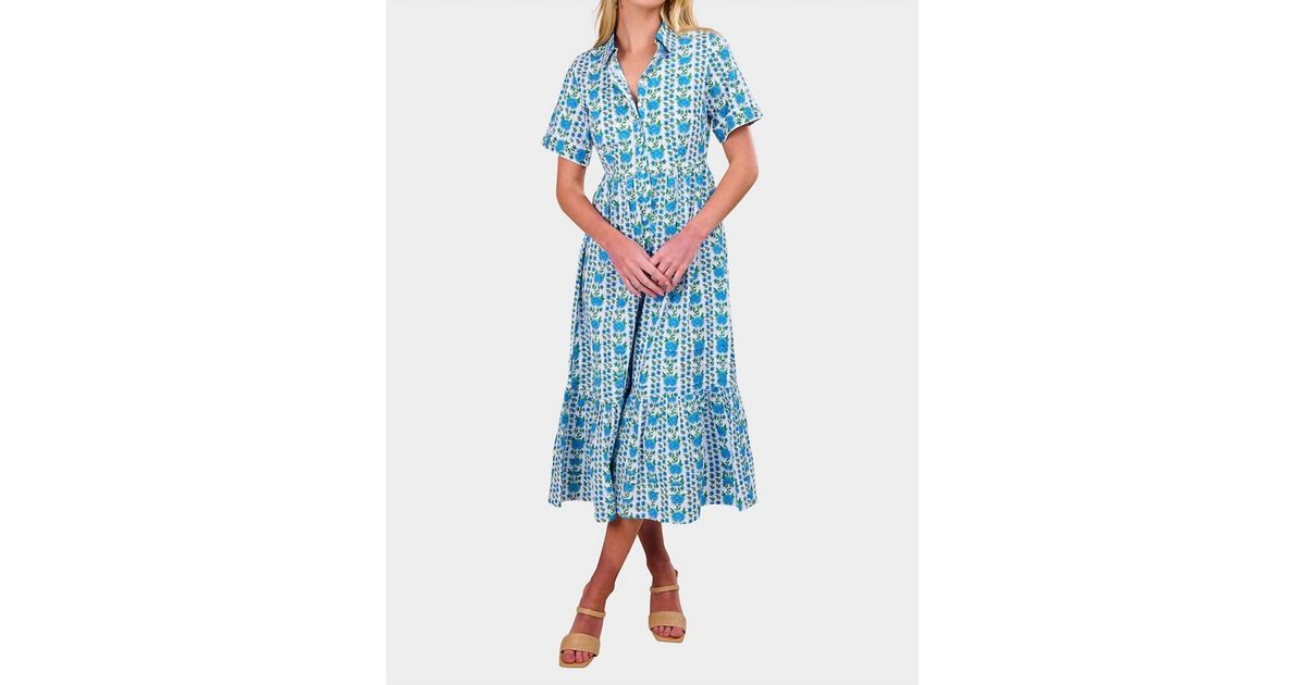 Pink City Prints Maddy Dress in Blue | Lyst