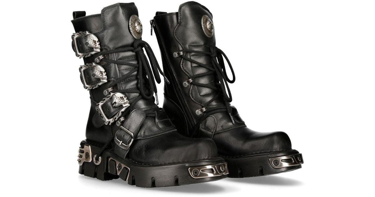 靴 NEW ROCK M-727MT-V1 Amazon.com | New Rock Women's 727-S1 Metallic Black Leather