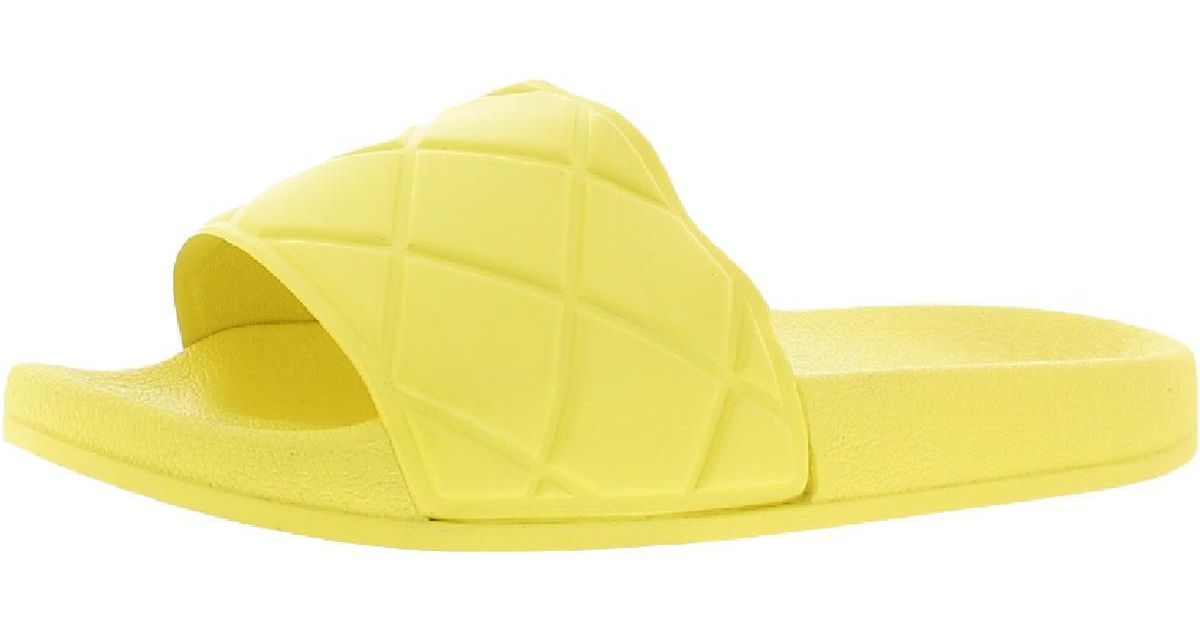 French Connection Squishy Slide Vegan Leather Slip On Pool Slides in