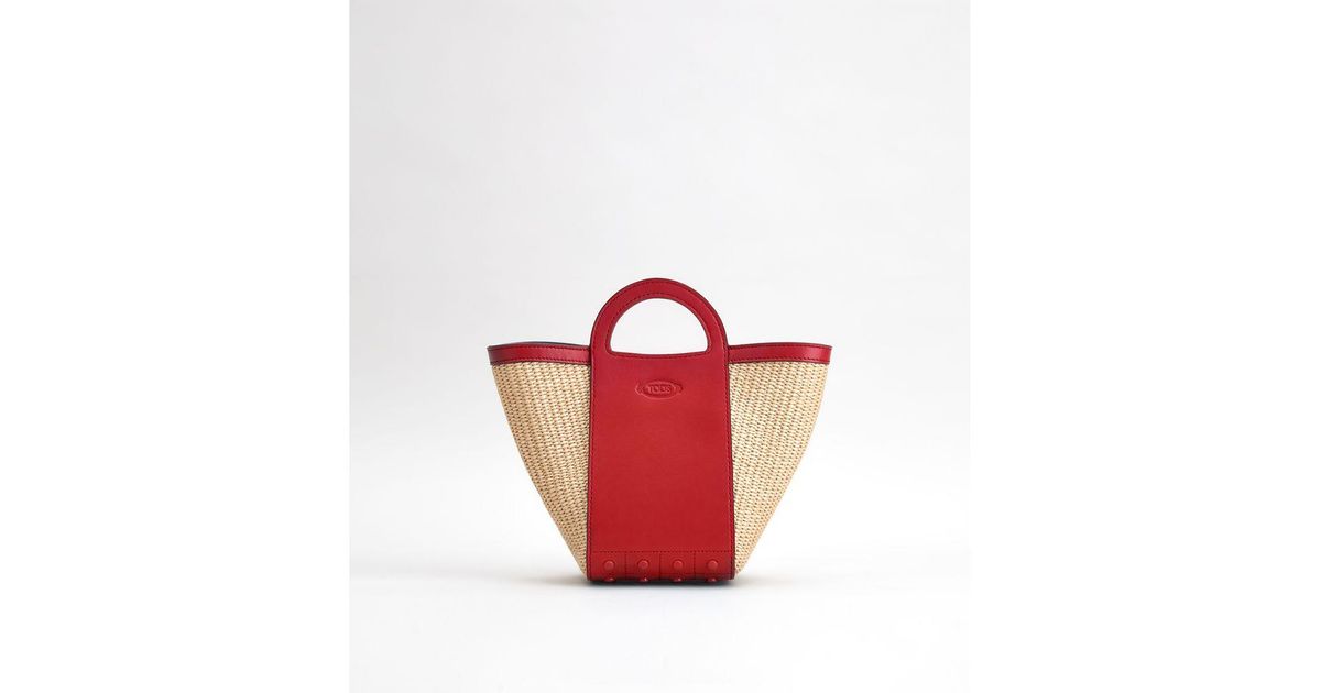 Tod's Gommini Shopping Bag Mini in Red Lyst