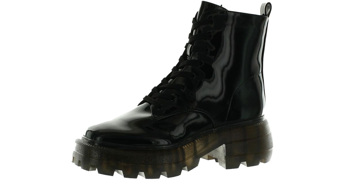 Katy Perry The Geli Ankle Pull On Combat & Lace-up Boots in Black | Lyst