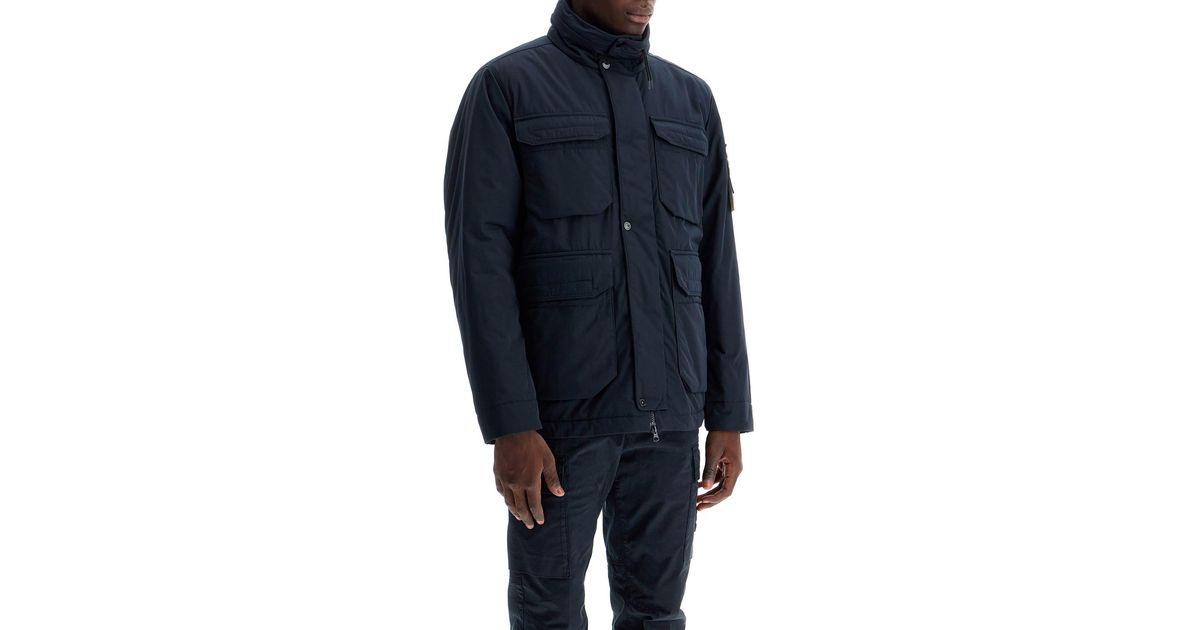 Stone Island Multi-Pocket Micro Twill Jacket in Blue for Men | Lyst