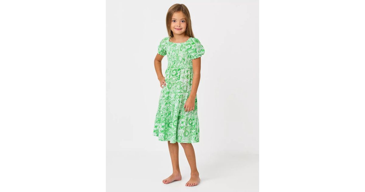 Plizer Mini Lilly Pulitzer Girls Mini Jilly Sleeved Midi Dress in Green | Lyst