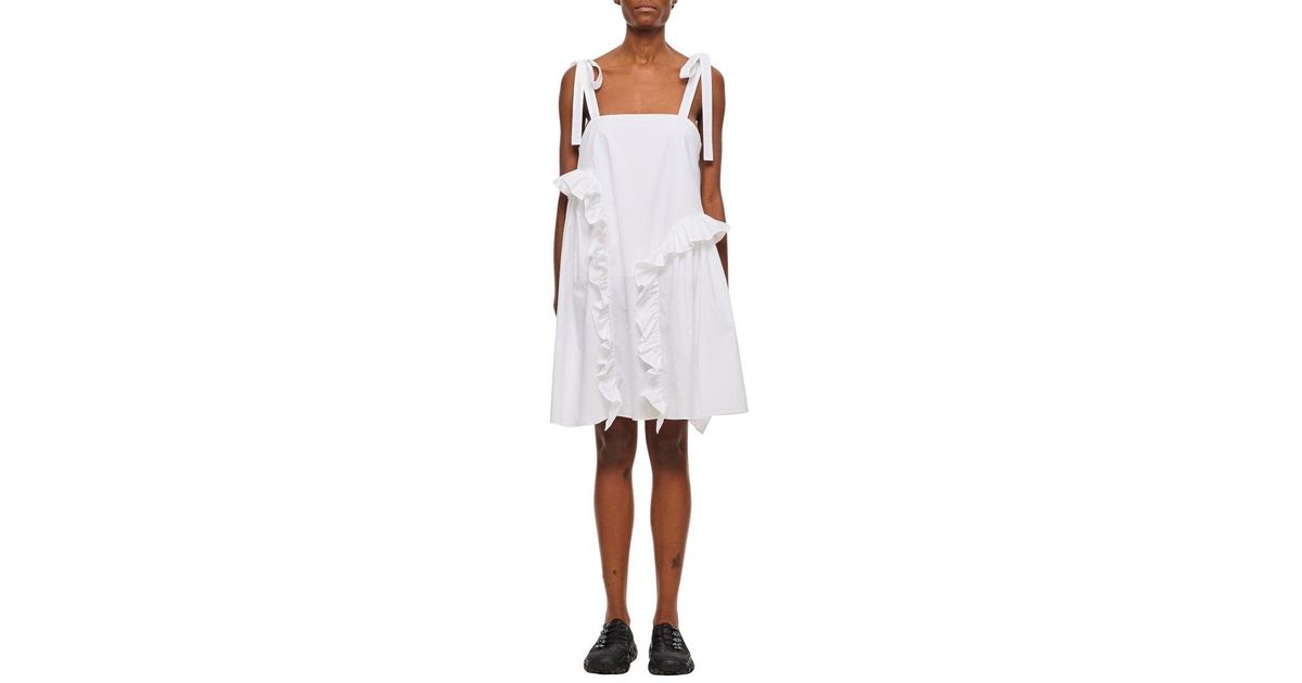 Cecilie Bahnsen Agata Dress Cotton in White | Lyst