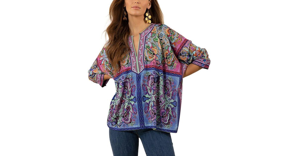 Mary Square Elaine Top Summerfair Blue