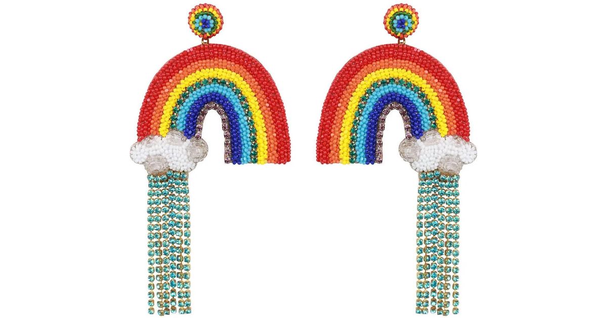 Deepa Gurnani Rainbow Earrings In Multi in Blue | Lyst