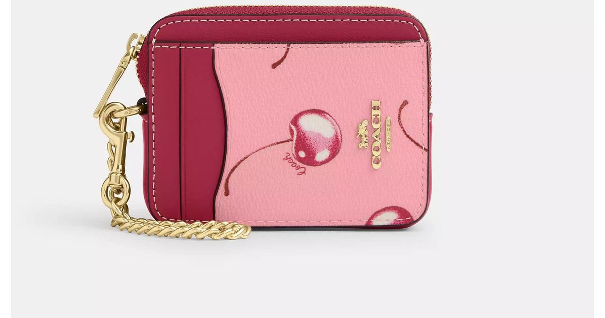 【Coach】Essential Card Case With Cherry Print ◆国内発送◆ COACH Essential Cherry-Print Leather Card Case - Macy's