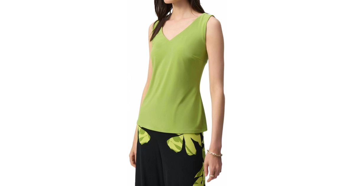 Joseph Ribkoff V Neck Tank Top in Green | Lyst