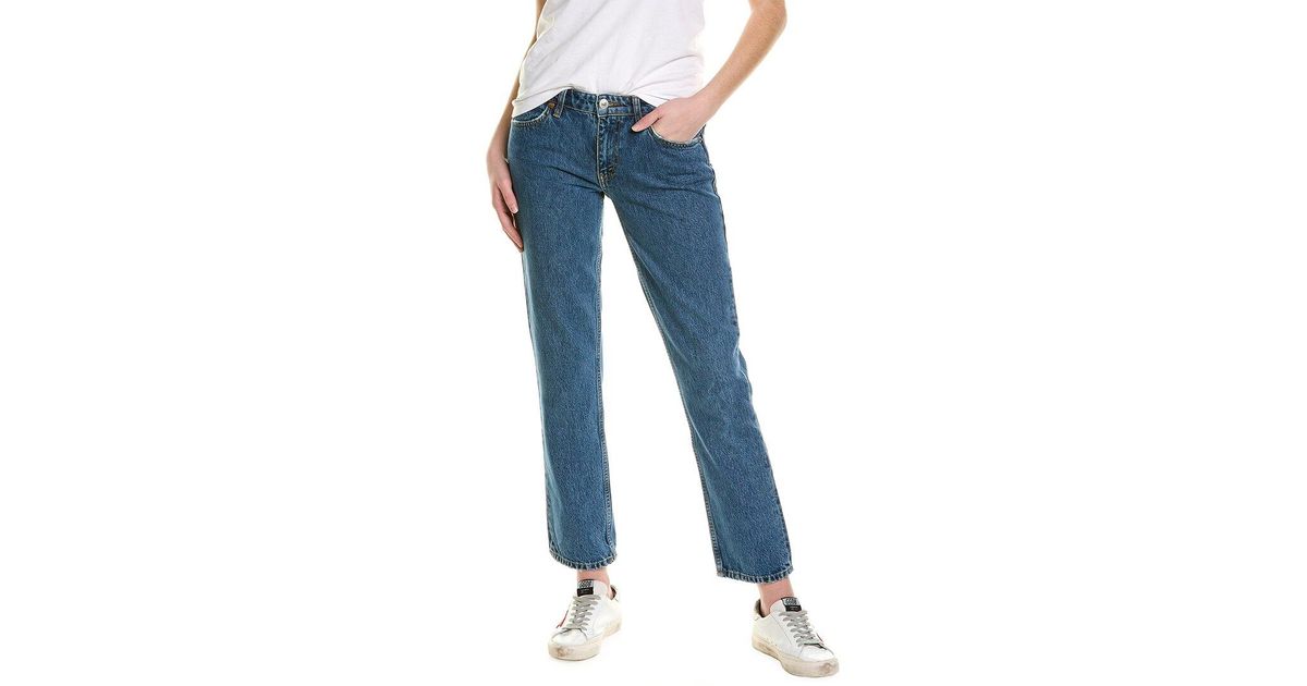 RE/DONE 70's Blue Mere Low-rise Straight Jean | Lyst