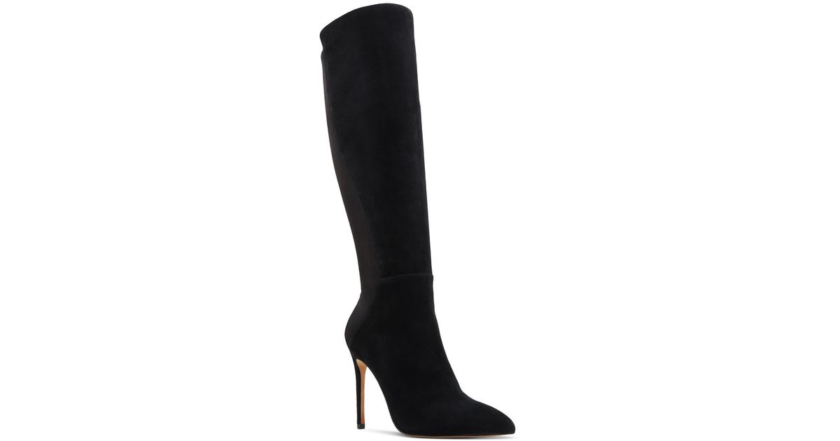 ALDO Sophialaan Suede Pointed Toe Over-the-knee Boots in Black | Lyst