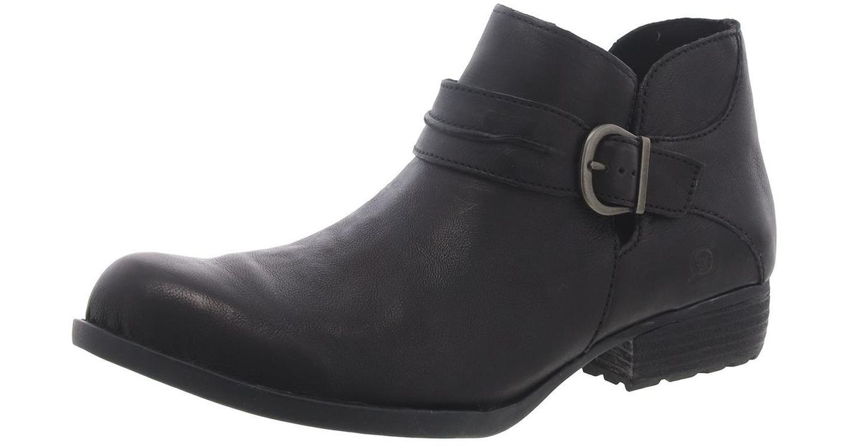 born black leather ankle boots