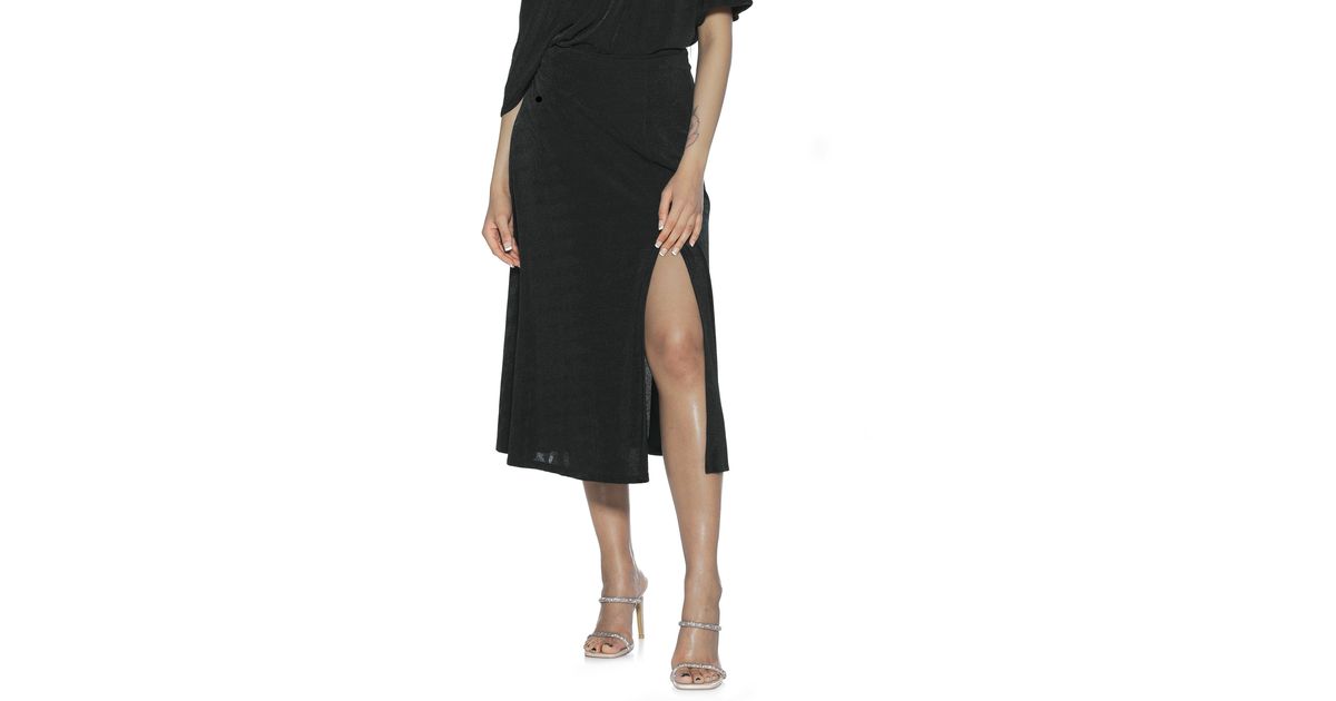 Alexia Admor Midi Skirt in Black | Lyst
