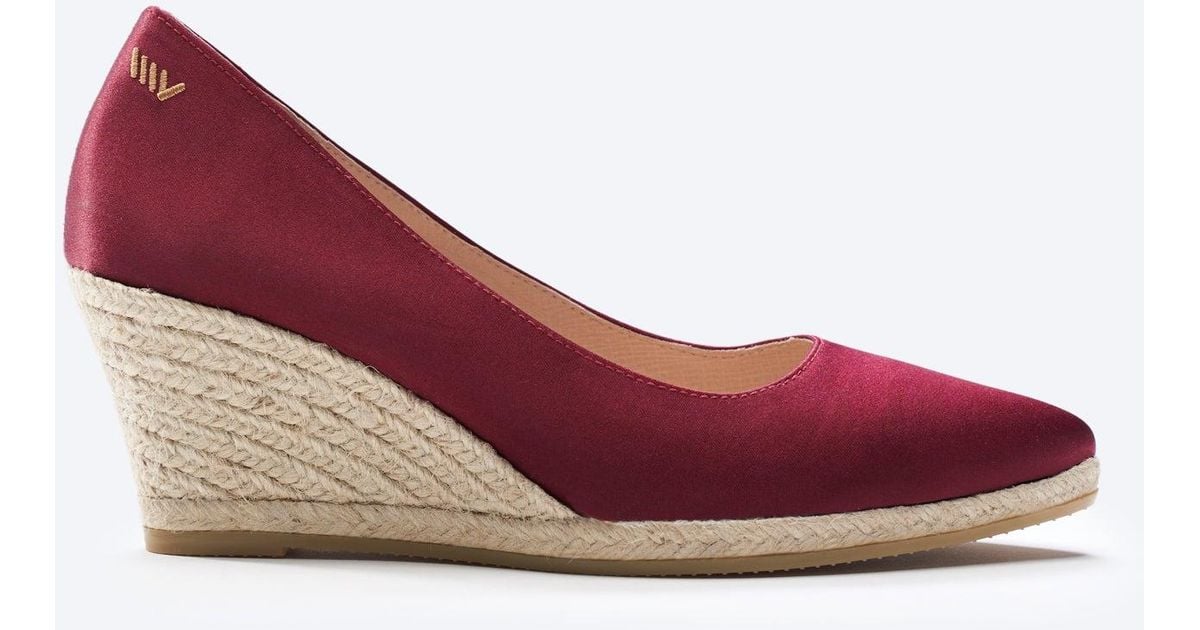 VISCATA Roses Limited Edition Silk U Cut Espadrille Wedges in Red | Lyst