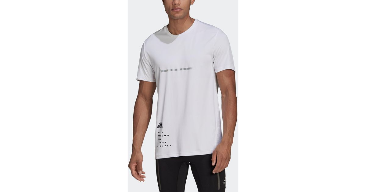 adidas Own The Run Marathon Graphic Tee in White / Black (White) for Men |  Lyst