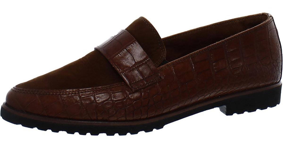 Paul Green Leather Slipon Loafers in Brown Lyst