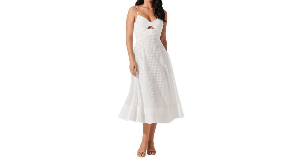 knee length dresses for ladies Caerwyn Eyelet Embroidery Sweetheart Midi Dress main image 1
