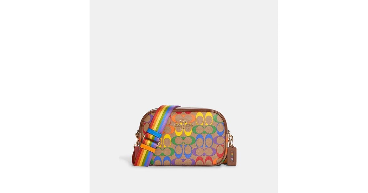 COACH Jamie Camera Bag In Rainbow Signature Canvas Lyst