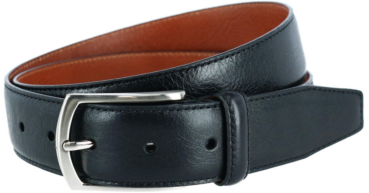 Trafalgar Antonio 35mm Pebble Grain Leather Belt in Black for Men Lyst