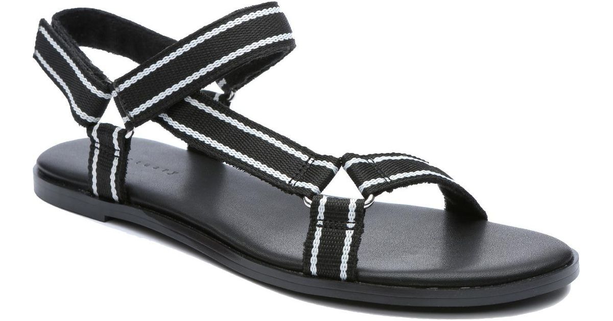 Sanctuary Sway Strappy Ankle Flat Sandals in Black | Lyst