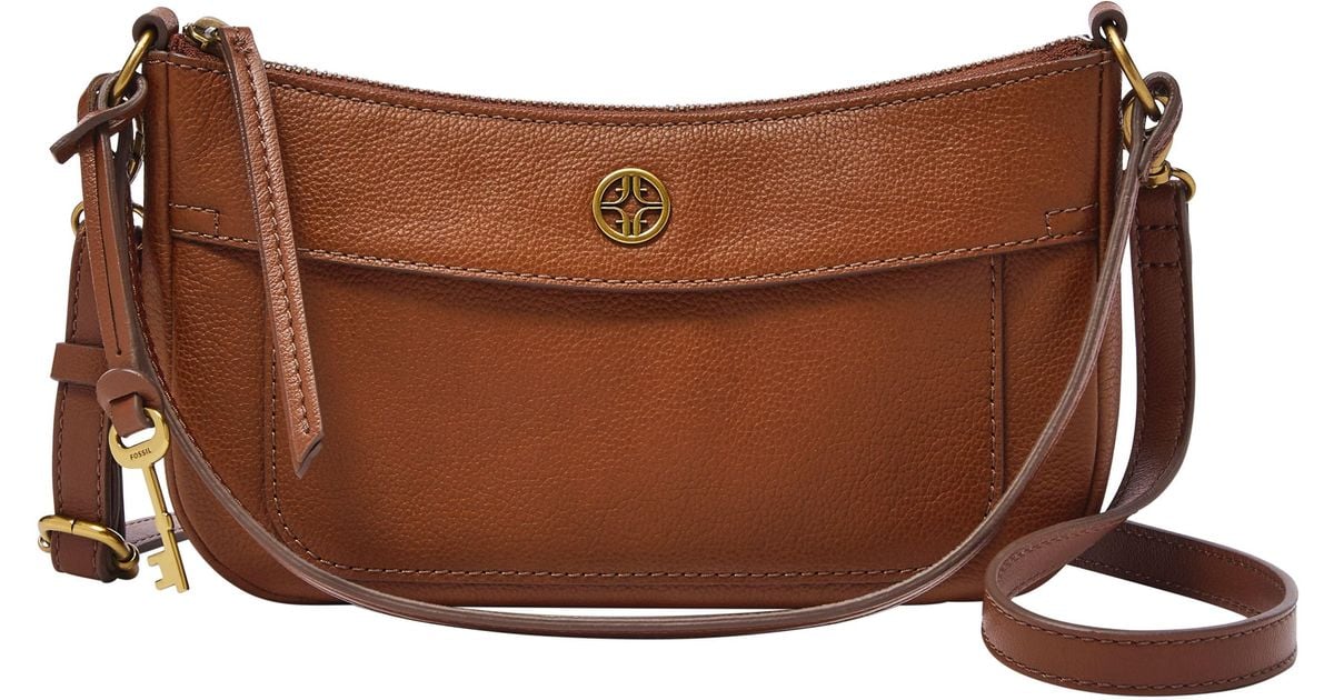 Fossil Skylar Eco Leather Mini Baguette in Brown Lyst