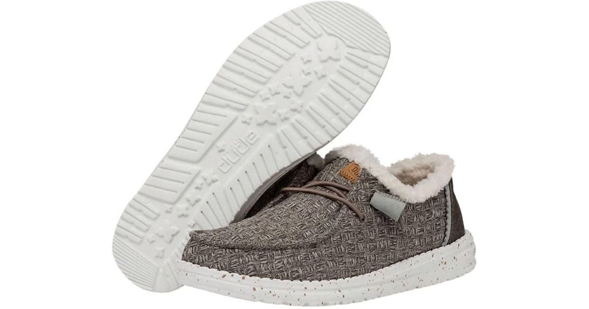 Hey Dude Wendy Warmth Fleece Shoes In Brown in Gray | Lyst