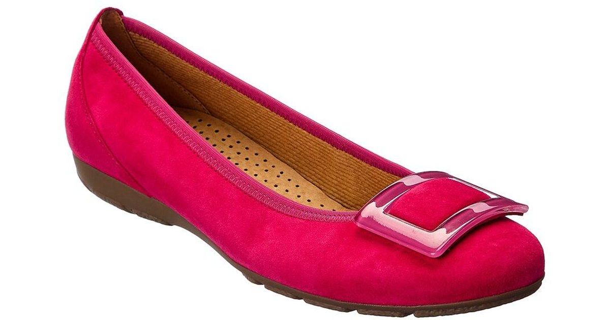 video Cater Zoo om natten Gabor Shoes Suede Flat in Pink | Lyst