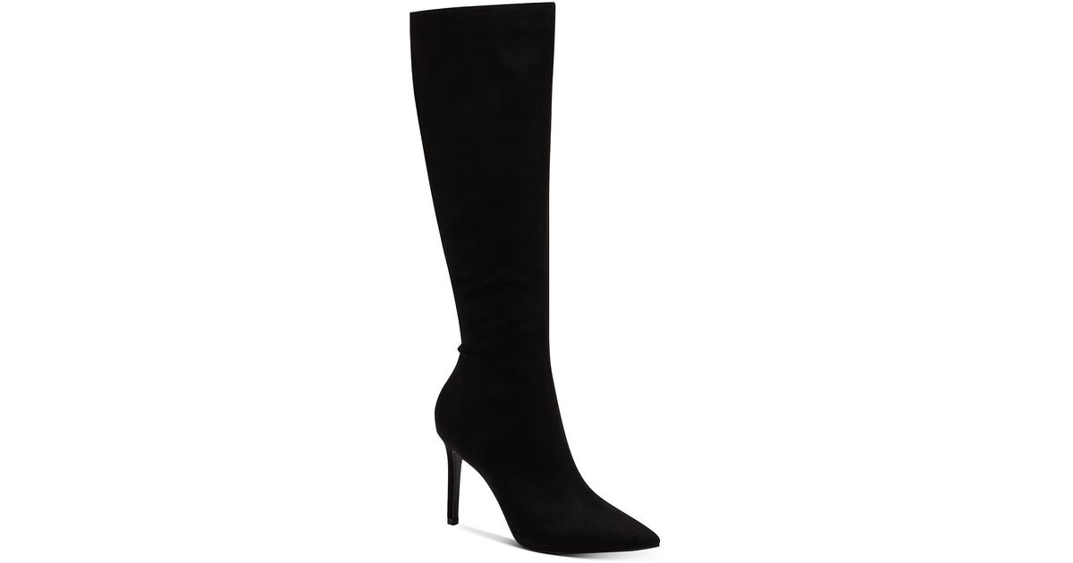 INC Rajel Faux Suede Stiletto Knee-high Boots in Black | Lyst