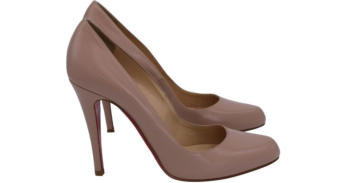 Christian high quality Louboutin Decollete 868 Tan Leather Heels Pumps