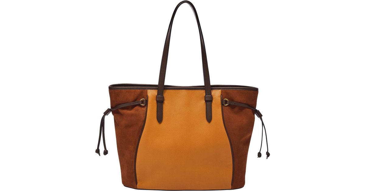 Fossil Charli Leather Large Tote in Brown Lyst