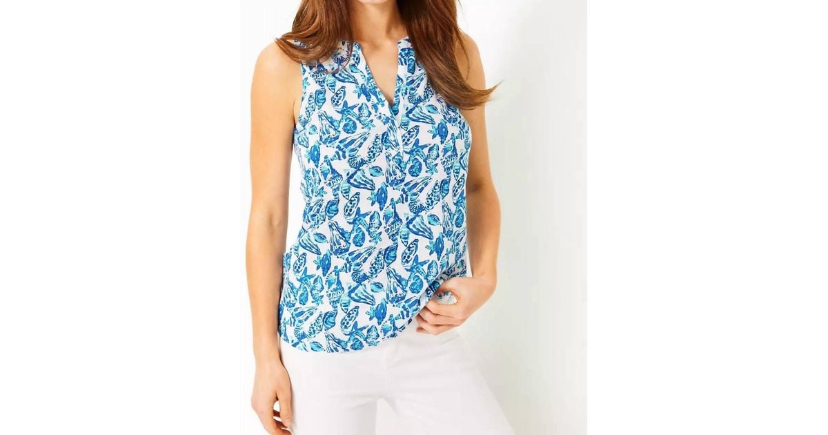 Lilly Pulitzer Dev Knit Top in Blue Lyst